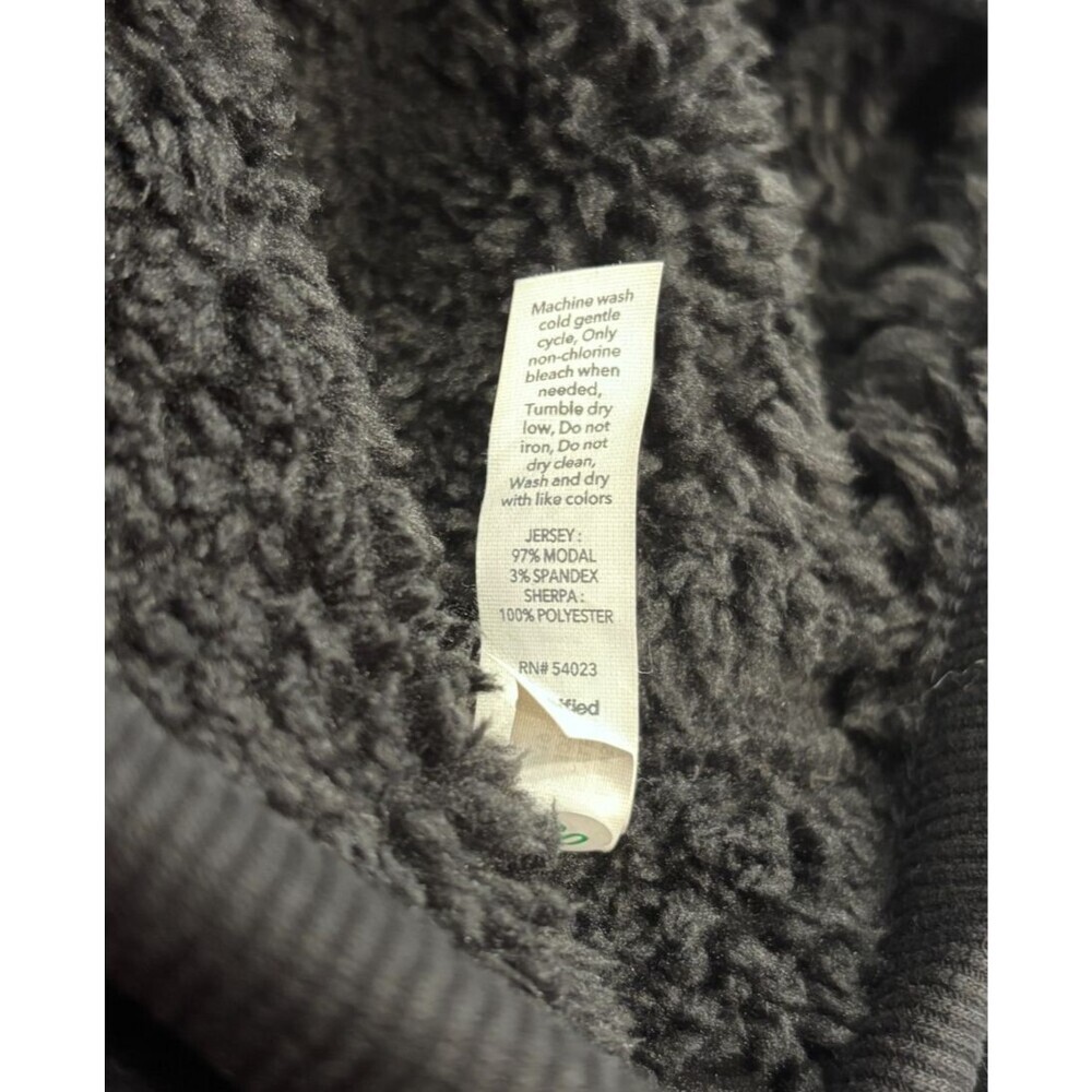 Athleta Hoodie Women’s Small Solstice Reversible Sherpa Hooded Sweatshirt Black - Picture 5 of 9